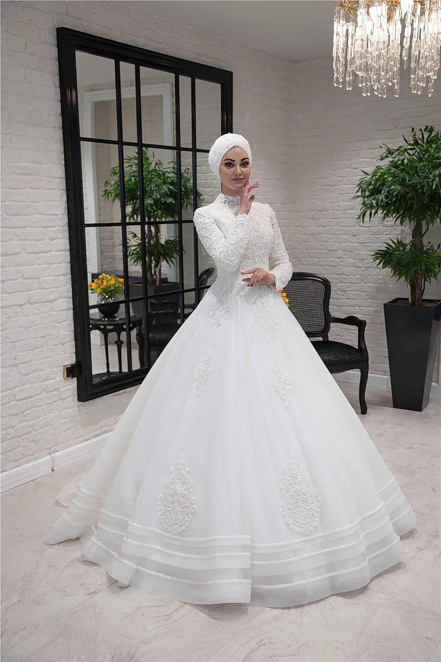 A Kesim Tesettür Gelinlik Modelleri