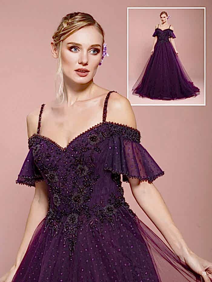 Omuz Askılı Kayık Yaka Bordo Nişanlık