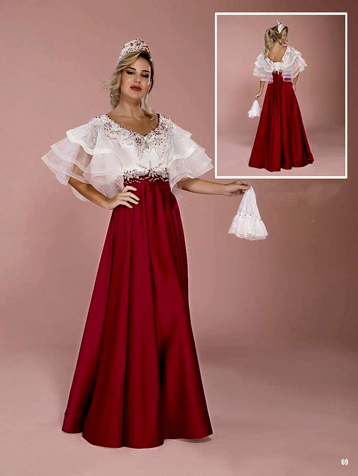 Taşlı Kırmızı Beyaz Bindallı Modeli