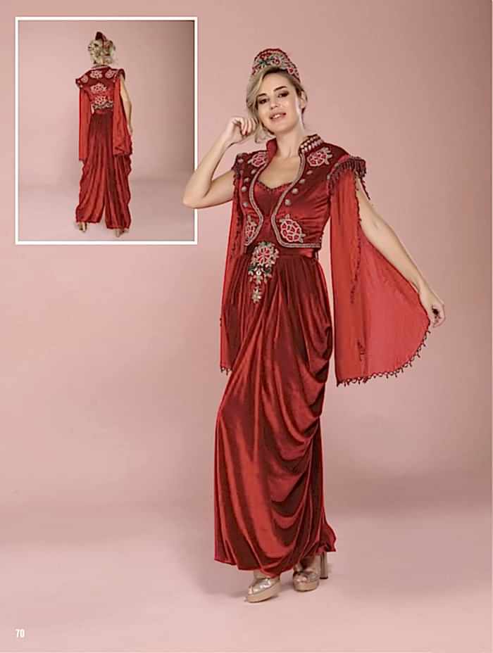 Kırmızı Şalvarlı Kına Bindallısı