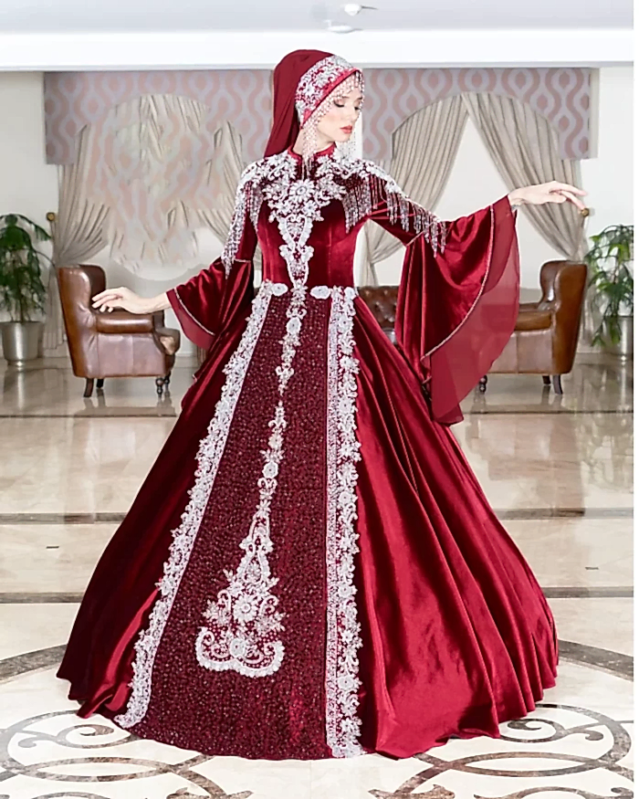 Alternative view of Taş İşlemeli Kabarık Tesettür Bindallı Modeli