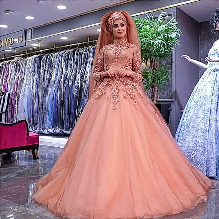 Taşlı A Kesim Kabarık Tesettür Nişanlık