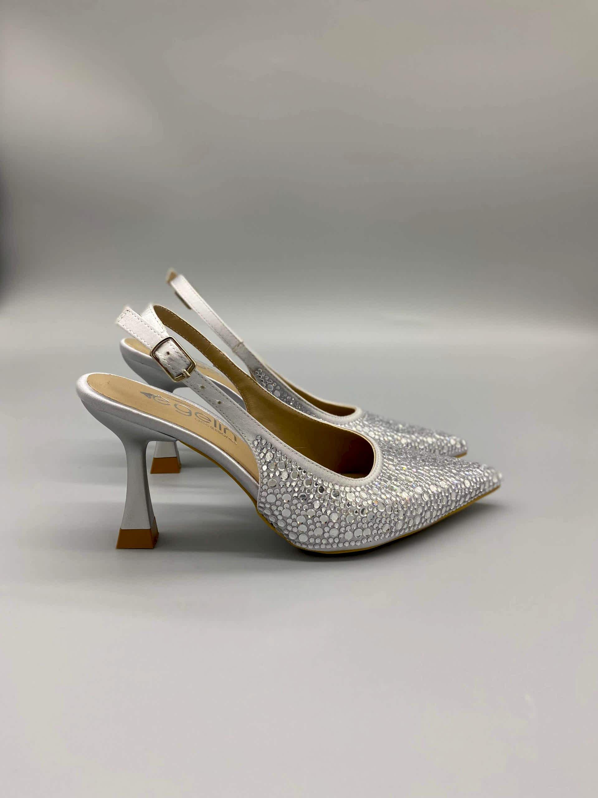Gümüş Işıltılı Taşlı Ayakkabı - Görsel 2