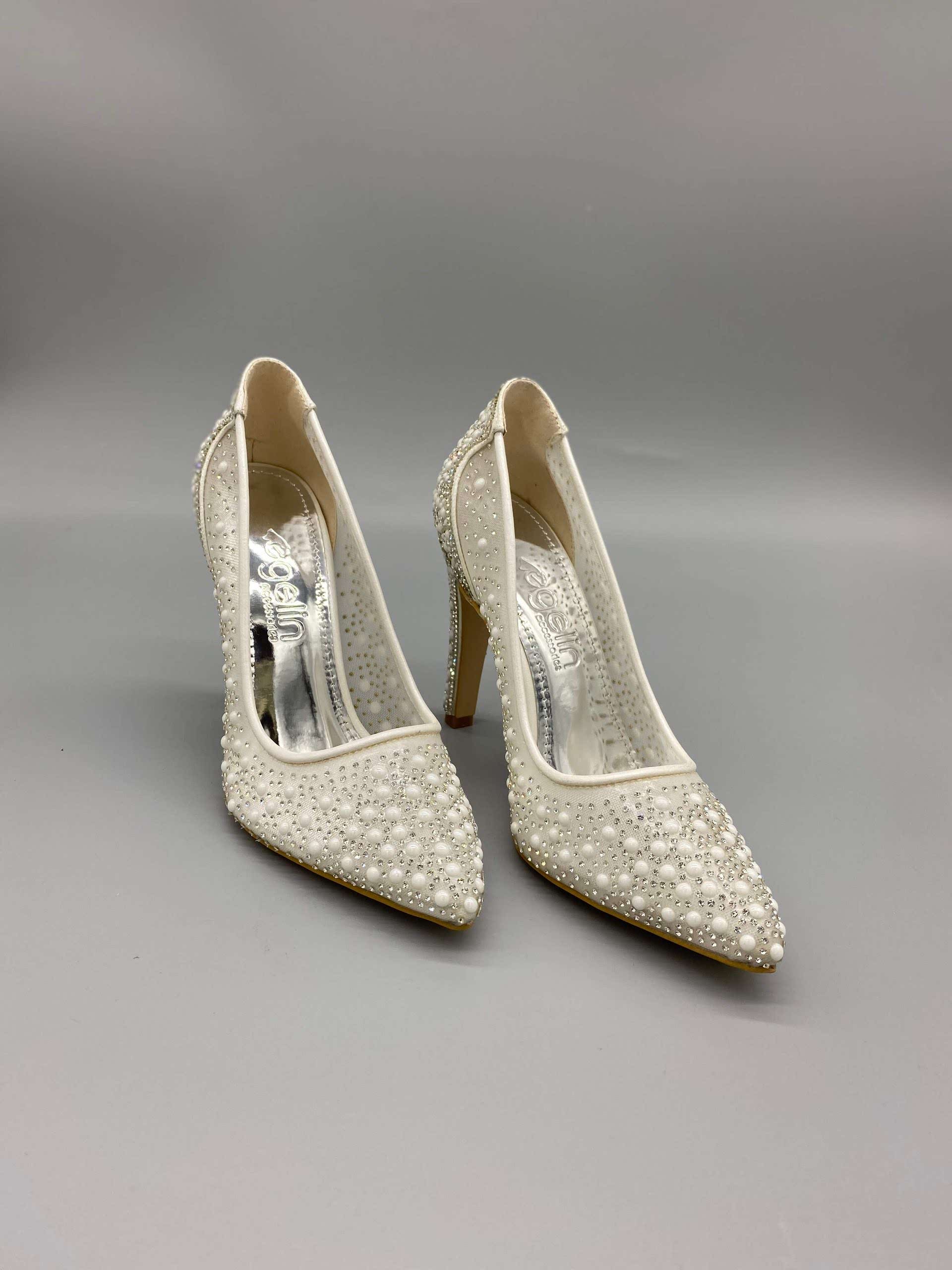 Yoğun İnci Gelin Ayakkabısı